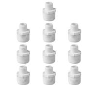 FangKingNo 10 piezas de 2.5 cm a 1/5.1 cm de PVC reductor de rosca macho a rosca macho para accesorios de presión de tubería, conector adaptador macho blanco (1 pulgada a 1/2 pulgadas)