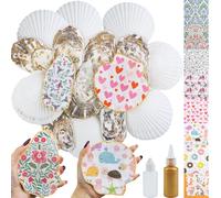 Fangoo 16 Piezas 10-12cm Conchas de Ostras Vacias Naturales de Ostra con 32 Servilletas de Papel DiseñO para Decorar El Hogar Fiestas En La Playa Decoraciones NavideñAs OceáNicas Bandeja para Joyas