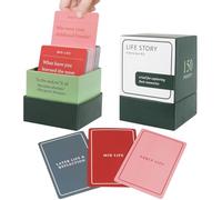 Fangoo Kit de 150 tarjetas de entrevista Life Story para niños a partir de 3 años para la noche de juegos familiares, conoce a padres y abuelos, tarjetas de conversación para cenas