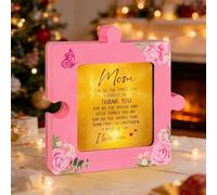 Fangoo Luz nocturna de rompecabezas para el día de la madre, rosa, cuadrada