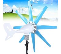 FANGQMM Generador de Turbinas Eólicas para El Hogar de 5000 W, Molino de Viento Apto para Farolas, 8 Palas Kit Controlador de Generador de Viento Híbrido Generador de Viento 24V