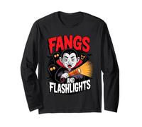 Fangs and Flashlights Vampires Ghost Hunting Halloween Manga Larga