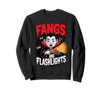 Fangs and Flashlights Vampires Ghost Hunting Halloween Sudadera