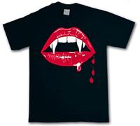 Fangs Men T-Shirt - Vampire Rocky Horror Twilight Buffy Goth -Sizes S-XXXL Size M