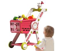 Fangssiy Carrito De Compras Infantil,Juguete Carrito De Supermercado para Juego De rol Interactivo | De Roles con Accesorios Cocina para Cumpleaños Alumnos Preescolar Niños