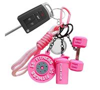 Fangssiy Llavero De Mancuerna - Colgante Pequeño de Mancuerna,Accesorios Para Llaves De Coche Con Tema De Barra - Para Bolso Cartera Equipaje Viaje Escuela Fiesta Oficina Cumpleaños Navidad Club