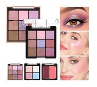 Fangssiy Paleta de Maquillaje, Con Sombras de Ojos Rubor e Iluminador para Mujer, Brillos Mate Duraderos Para Ojos Rostro Fiesta Noche Fotos Belleza