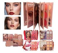 Fangssiy Paleta De Maquillaje Facial - Multifuncional 6 Capas Portátil,Paleta De Iluminador Y Rubor En Estilo Libro,Para Principiantes Damas Niñas Diario Citas Bodas Viajes Fiestas Cumpleaños Navidad