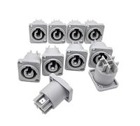 Fangxuee 10 Uds Conector Powercon 3 20A 250V Enchufe de Panel de Altavoz de Potencia Hembra para IluminacióN de Escenario de Pantalla LED, Gris