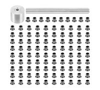 Fangxuee 1Set Tools 100Pcs Remaches Herramientas de InstalacióN de UñAs con UñAs de LatóN Plata
