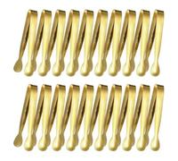 Fangxuee 20 Pinzas Pequeñas Doradas para Servir, de Acero Inoxidable, para Aperitivos, de Metal, para Bufé, Versátiles para la Cocina.