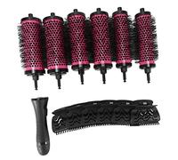 Fangxuee 6 Unids/Set 3 Tamaños DesmontableManejarCepillo Del Rodillo Del Pelo con Pinzas de Posicionamiento de Aluminio de Cerámica Barril Rizador Peine Peluquería