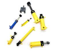 Fangxuee 8 Piezas de Bloques de Construcción, Piezas Neumáticas, Cilindro de Bomba de Aire, Pistón Neumático, Varilla de Empuje, Interruptor, Juego de Accesorios de Manguera