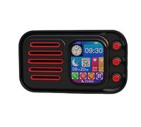 Fangxuee Altavoces Bluetooth Inalámbricos de Alta Fidelidad, Retro, Portátiles, con Pantalla Táctil, Radio FM, Subwoofer, Despertador, Visualización de Letras, B