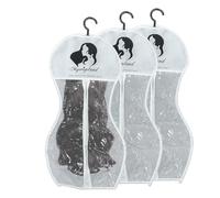 Fangxuee Bolsas para Guardar Pelucas con Colgador, Colgador para Pelucas, Bolsas para Guardar Pelucas, Bolsa con Forma de Reloj de (3 Unidades), Color
