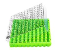 Fangxuee Caja de Tubos para Almacenamiento en Congelados, Caja de Tubos para Muestras Congeladas, Caja de Tubos Abatible, 100 Celdas de 0,5 Ml, 1 Unidad, Verde
