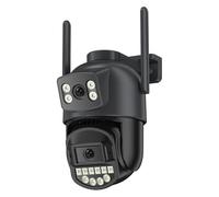 Fangxuee Cámara de Seguridad para Exteriores con WiFi de 8 MP, Lente Dual HD, IP PTZ 5G, Lente con Zoom Digital, Cámara con Detección Automática de IA, Enchufe de la UE