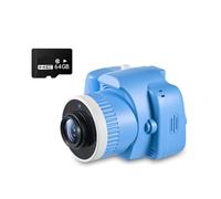 Fangxuee Cámara Infantil con Proyector, Pantalla Grande de 1080p, Grabación de Video, Trípode y Tarjeta SD de 64 GB. Juguete de Regalo para Niños, Color Azul.