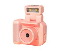 Fangxuee Cámara Mini SLR Cmos con Luz de Flash y Base de Carga, Grabadora de Video Portátil DV 1080P con Pantalla LCD Rosa
