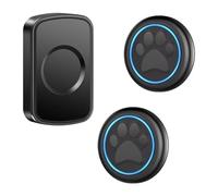 Fangxuee Campana para Mascotas para Perros y Gatos, Impermeable, con Botón Táctil, para Entrenamiento en Casa, Sensor de Movimiento, Enchufe UE, Color Negro.