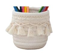 Fangxuee Cesta de Almacenamiento Tejida A Mano con Cordón de Algodón. Ideal para Guardar Juguetes, Cosméticos, Llaves, Refrigerios Artículos de Escritorio. Organizador