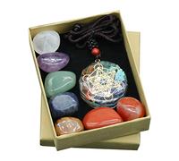 Fangxuee Conjunto de Chakras Aura Natural Cristal Mixto DecoracióN del Hogar CuracióN ColeccióN de Piedras Preciosas Pulidas Collar de Amuleto