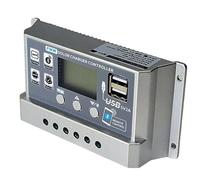Fangxuee Controlador de Carga Solar PWM con WiFi y Bluetooth, 60 A, 12 V/24 V, Descargador Automático de Carga USB Dual, Regulador de Panel Solar con Pantalla LCD.