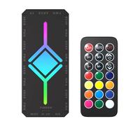Fangxuee Controlador Remoto Divisor de Concentrador de Ventilador ARGB de 5 V y 3 con PWM de 4 para Refrigeración de PC, Tira de Luz LED de Refrigeración de CPU Sync, Negro