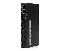 Fangxuee Convertidor de Medios Gigabit SFP, 4 SFP A 2 Transceptores RJ45, Conmutador de Fibra Óptica de 10/100/1000 M, Enchufe UE