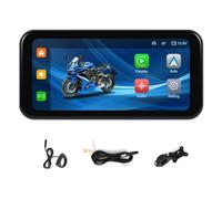 Fangxuee DVR para Motocicleta de 6,25 Pulgadas, Pantalla Inalámbrica Carplay, Navegación Portátil para Motocicleta, Reproductor Multimedia con Monitor Automático Android.