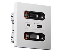 Fangxuee Enchufe Inteligente Universal con Cable de Carga, Carga Rápida de 20 W, Puerto USB C, Panel de Pared para PC, Carga de Teléfono Móvil Tipo C.