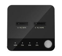 Fangxuee Estación de Acoplamiento para Disco Duro M.2 /NVMe de Doble Bahía, Clonador, Duplicador de Clonación Sin Conexión, Clonador de Datos M.2 con Indicador LED