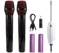 Fangxuee Expansor de Micrófono Inalámbrico Recargable UHF de 6,5 mm con Mezclador de Micrófono y Entrada Multicanal.