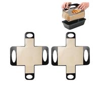 Fangxuee Forro de Silicona Reutilizable para Moldes de Pan, Soporte de Silicona de Alimenticio, Elevadores de Moldes con 4 Asas, Paquete de 2