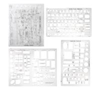 Fangxuee Herramientas de Dibujo y Formas de Regla para Arquitectura: Juego de 3 para Planos de Casas, Muebles, Cocinas, Edificios y Diseño de Interiores