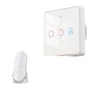Fangxuee Interruptor Inteligente de Ventilador y Luz, Bidireccional, RF433, Control Remoto de Pared, Táctil, Aplicación Tuya, Temporizador de Voz,