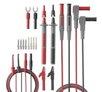 Fangxuee Kit de 22 Cables de Prueba y Sondas Traseras de Silicona para Multímetro: Sondas Modulares Premium para Voltímetro con Pinzas de Cocodrilo.