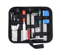 Fangxuee Kit de Herramientas de ReparacióN de Guitarra, Herramienta de Cambio de Cuerdas, Llave Inglesa, de Esmerilado, Regla de MedicióN, Larguero, Regla de NivelacióN, 25 en 1
