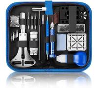 Fangxuee Kit de Herramientas para Reparación de Relojes: para Mantenimiento, Reemplazo de Batería, Ajuste de Eslabones del Reloj, Desmontaje de la Parte Posterior