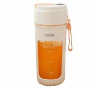 Fangxuee Licuadora Portátil Eléctrica Multifunción, Extractor de Frutas, Batidora de 6 Cuchillas, 1200 MAh, Color Naranja.