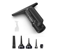 Fangxuee Limpiador de Ventanas Multifunción, Aspirador Eléctrico de Alta Succión para Espejos de Coche, Color Negro.