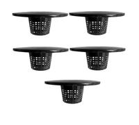 Fangxuee Macetas de Red de 6 Pulgadas con Tapas Anchas para Baldes de 5 Galones (Paquete de 5), Vasos de Red para Tapas de Baldes Hidropónicos, Tapas de Canasta DWC para Baldes.