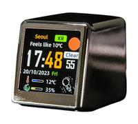 Fangxuee Mini Reloj Digital de Escritorio con WiFi, Súper Genial, con Pantalla LCD IPS, Ideal para Decorar.