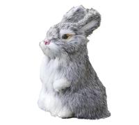 Fangxuee Modelo Realista de Piel Sintética de Conejo, Figura de Animal Realista para Decoración del Hogar, Regalos y Manualidades, Piel de Conejo Gris Suave Al Tacto.