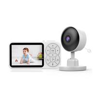 Fangxuee Monitor de con Luz RGB de 3,5 Pulgadas, Visión, Detección de Temperatura, Intercomunicador de Voz, Cámara de Seguridad para Niñera.
