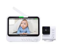 Fangxuee Monitor de con Video de 7 Pulgadas, Protección de Seguridad, Visión por Infrarrojos, Movimiento Horizontal y Vertical, Sensor de Temperatura, Enchufe de la UE.
