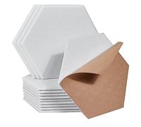 Fangxuee Paquete de 18 Paneles Autoadhesivos Insonorizados, Paneles AcúSticos Hexagonales de 12 X 10 X 0,4 Pulgadas, para Estudio de GrabacióN, Oficina, Hogar,