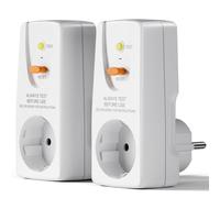 Fangxuee Paquete de 2 Enchufes de Protección Fugas GFCI de 16 A, RCD, Disyuntor Doméstico, Interruptor de Corte, Enchufe de Protección Personal, Enchufe de la UE