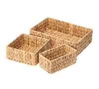 Fangxuee Paquete de 3 Cestas de Mimbre para Organizar, Cestas de Almacenamiento Grandes y Pequeñas, Cestas Tejidas A Mano.