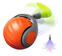 Fangxuee Pelota Interactiva para Gatos de Interior, Juguete Automático para Mascotas, Diseño Ondulado para Tipo de Suelos, Inteligente para Evitar Obstáculos B